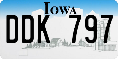 IA license plate DDK797