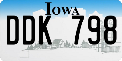 IA license plate DDK798