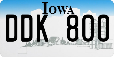 IA license plate DDK800