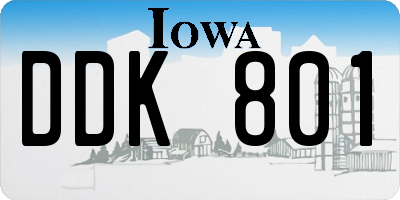 IA license plate DDK801