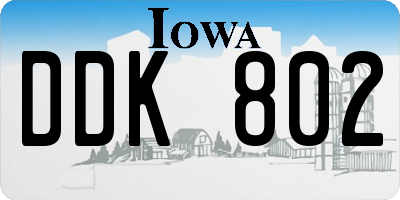 IA license plate DDK802