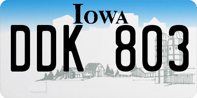 IA license plate DDK803