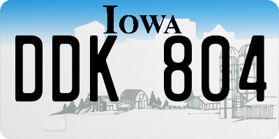 IA license plate DDK804