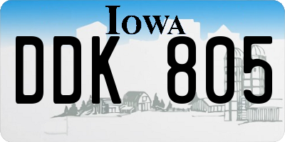 IA license plate DDK805