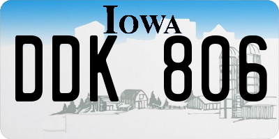 IA license plate DDK806