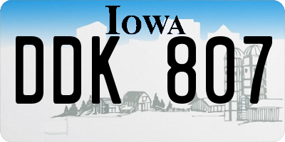 IA license plate DDK807