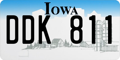 IA license plate DDK811