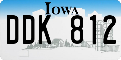 IA license plate DDK812