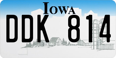 IA license plate DDK814