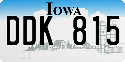 IA license plate DDK815