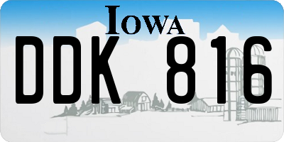 IA license plate DDK816