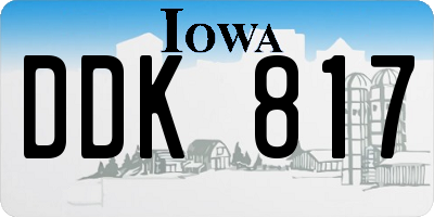 IA license plate DDK817