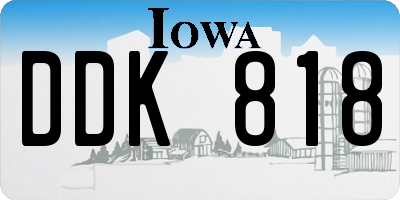 IA license plate DDK818