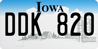 IA license plate DDK820