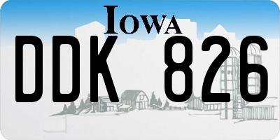 IA license plate DDK826