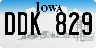 IA license plate DDK829