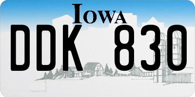 IA license plate DDK830