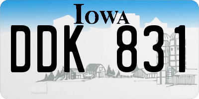 IA license plate DDK831