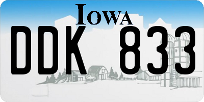 IA license plate DDK833