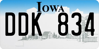 IA license plate DDK834