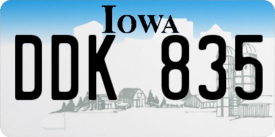 IA license plate DDK835