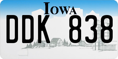 IA license plate DDK838