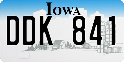 IA license plate DDK841
