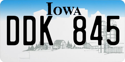 IA license plate DDK845
