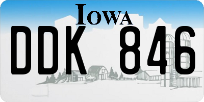 IA license plate DDK846