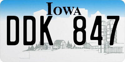 IA license plate DDK847