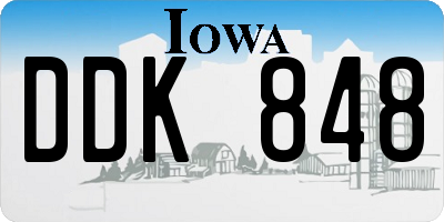 IA license plate DDK848