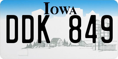 IA license plate DDK849