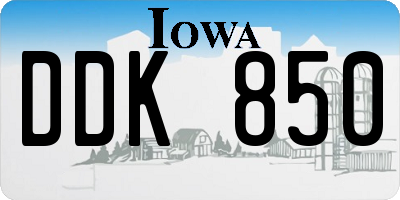 IA license plate DDK850