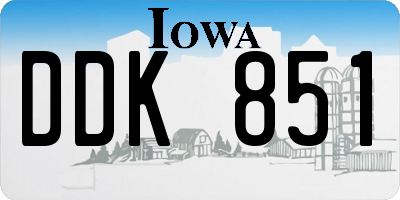 IA license plate DDK851