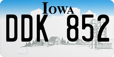 IA license plate DDK852