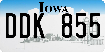 IA license plate DDK855