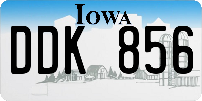 IA license plate DDK856