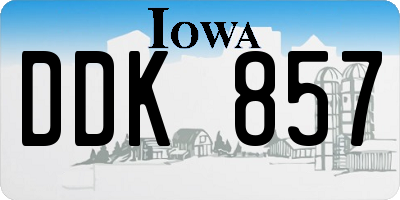 IA license plate DDK857