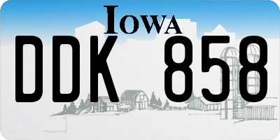 IA license plate DDK858