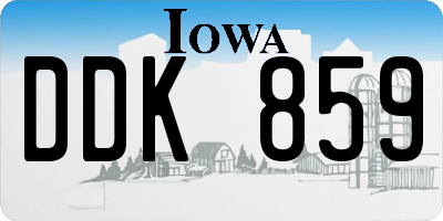 IA license plate DDK859