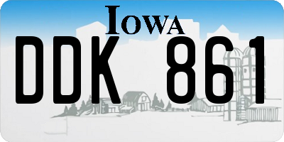 IA license plate DDK861