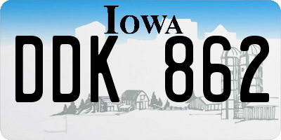 IA license plate DDK862
