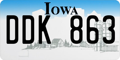 IA license plate DDK863