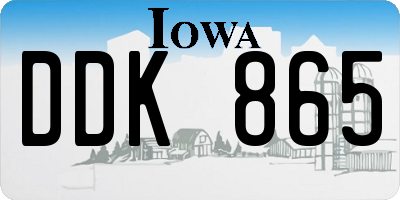 IA license plate DDK865