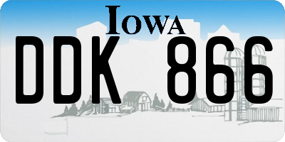 IA license plate DDK866
