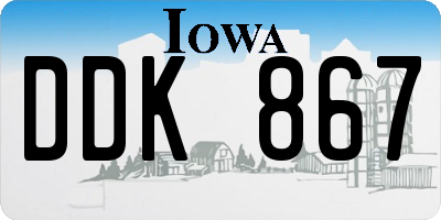 IA license plate DDK867