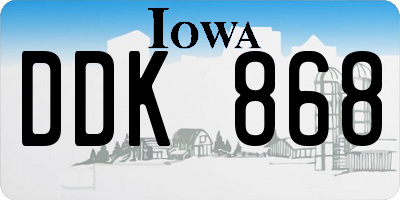 IA license plate DDK868