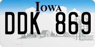IA license plate DDK869