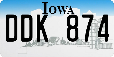 IA license plate DDK874