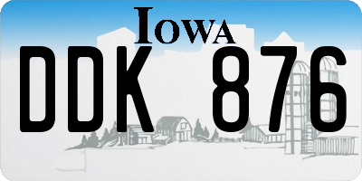 IA license plate DDK876